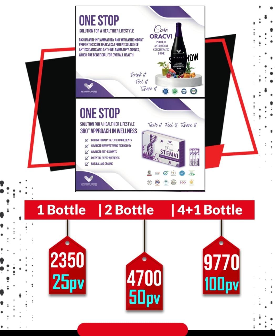 Products of Victous Life Sciences with cost to distributors